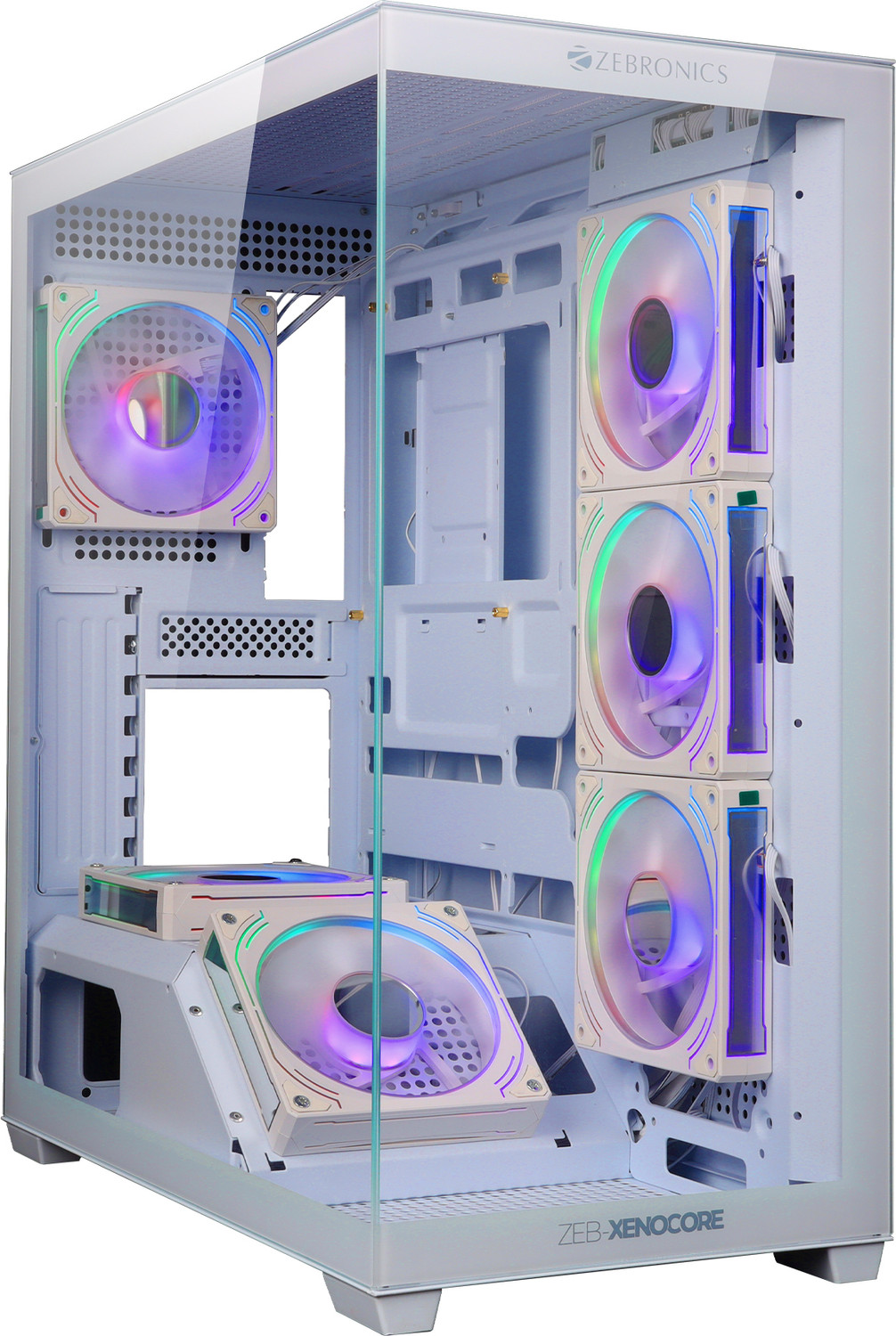 Image of ZEBRONICS Zeb-Xenocore (White) Mid Tower Cabinet with USB 2.0 and USB 3.0 Ports Compatible with Gaming Console