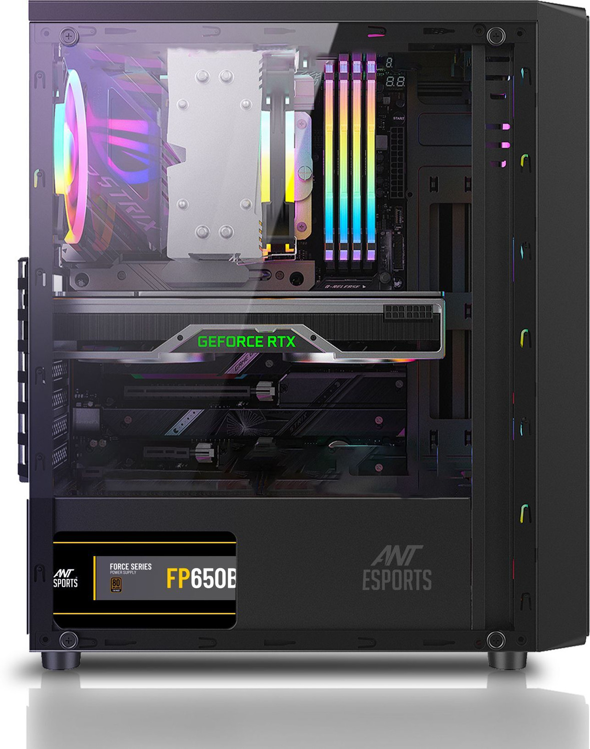 Image of Ant Esports Elite 1100 Mid-Tower Gaming Cabinet with USB 2.0 and USB 3.0 Ports Compatible with Computer