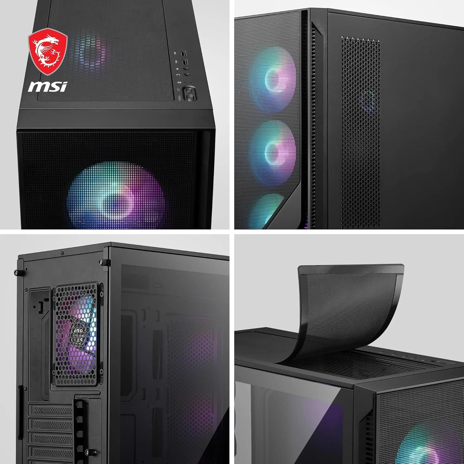 Image of MSI MAG AIRFLOW 320R with 4 ARGB Fans Pre-Installed Premium Mid tower Cabinet with USB 2.0 and USB 3.0 Ports Compatible with Computer