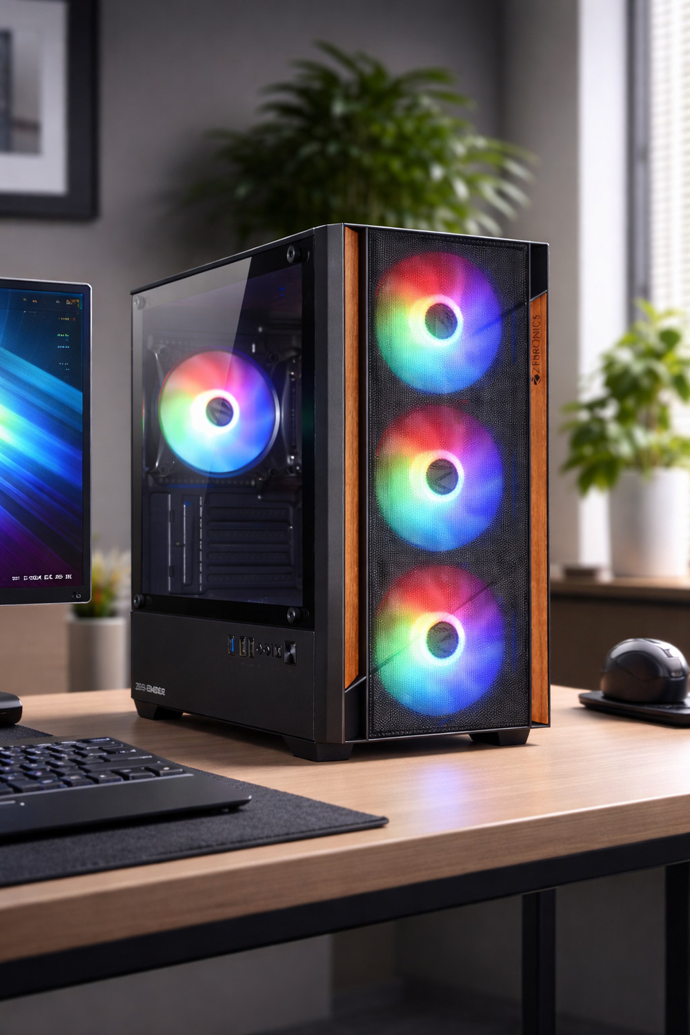 Image of ZEBRONICS CORA Mid tower Cabinet with USB 2.0 and USB 3.0 Ports Compatible with Gaming Console