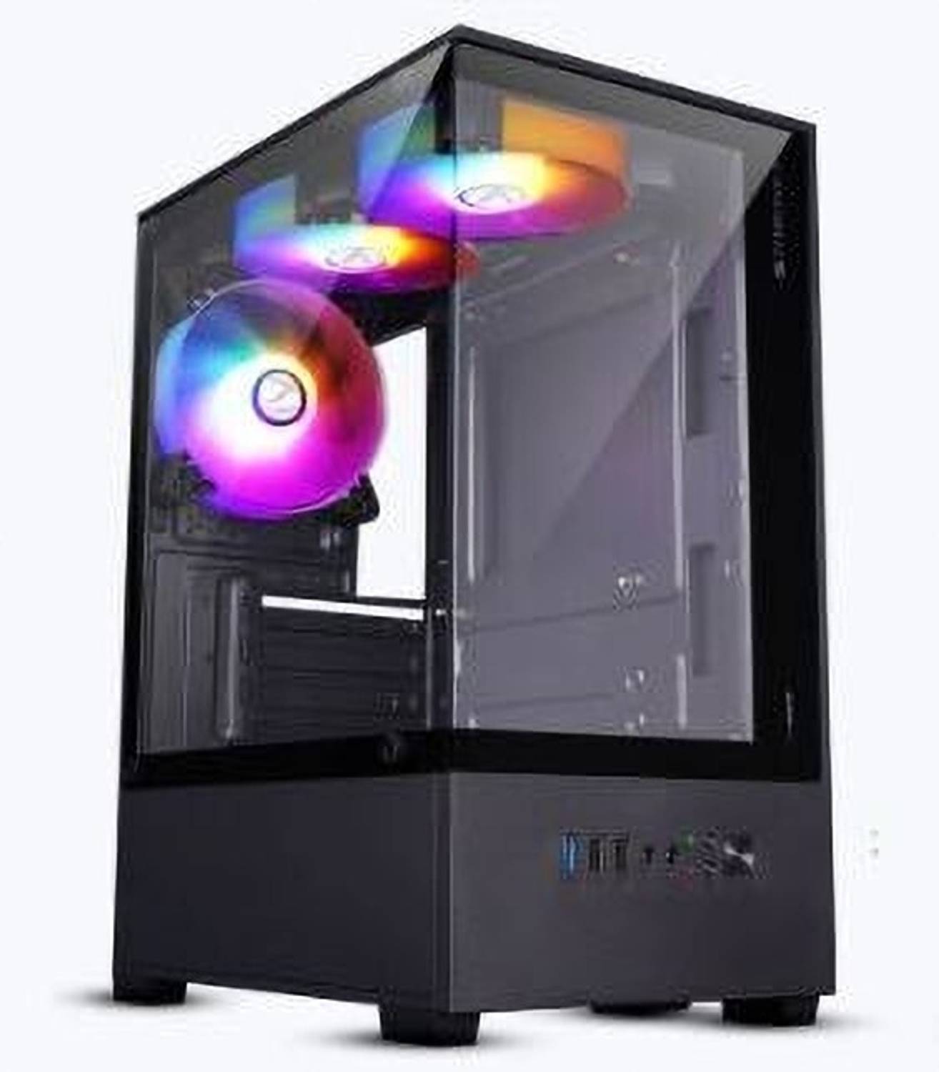 ZEBRONICS ROBUST Gaming Chassis, mATX/Mini ITX, Tempered Glass, 120mm LED 3 Fans Mid tower Cabinet with USB 2.0 and USB 3.0 Ports Compatible with Gaming Console