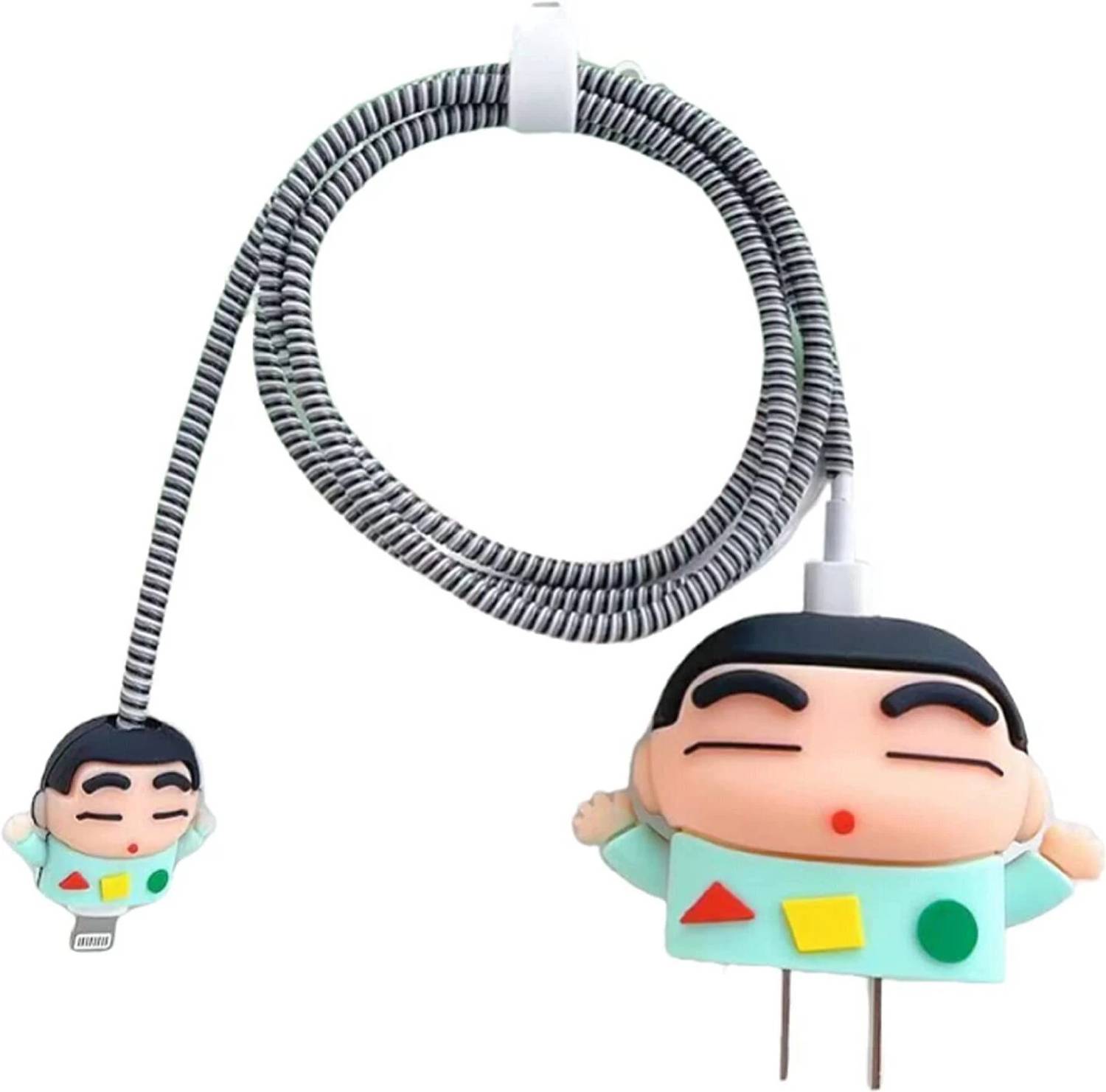 VEROX Charger Cover for iphone 18W/20W with Full Cable Protector Shinchan Cable Protector