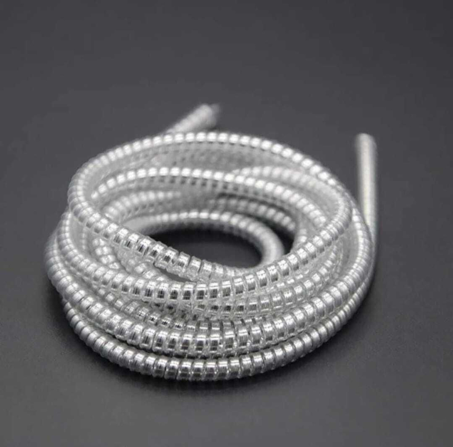 Image of FastiQ 1 Piece Spiral WHITE 1.4 Meter Protector / / Saver for Cables & Earphones Cable Protector