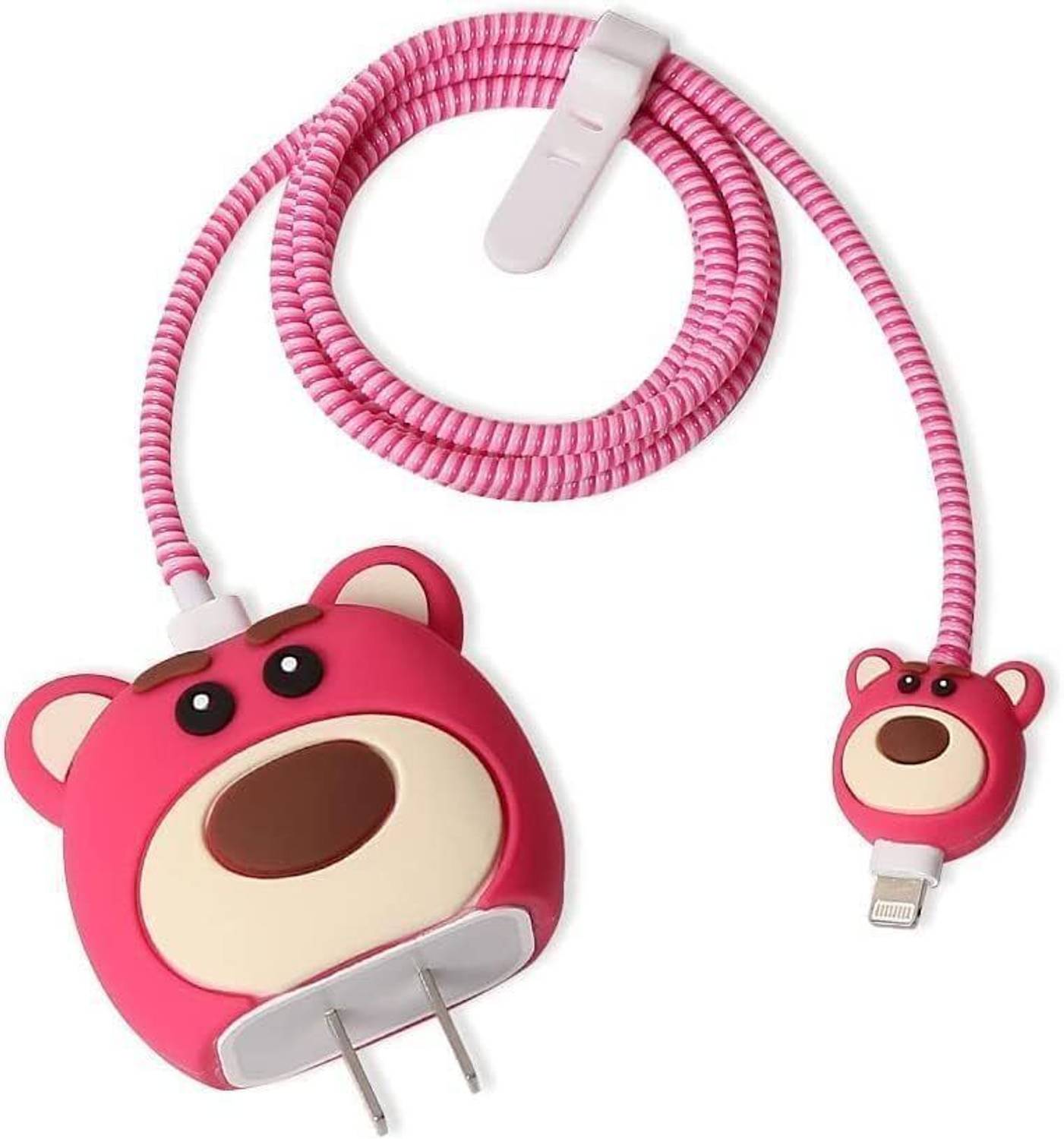 AUDICE Charger Cover for Samsung 25W|25WATT Type C Adapter Full Protection PinkBear Cable Protector