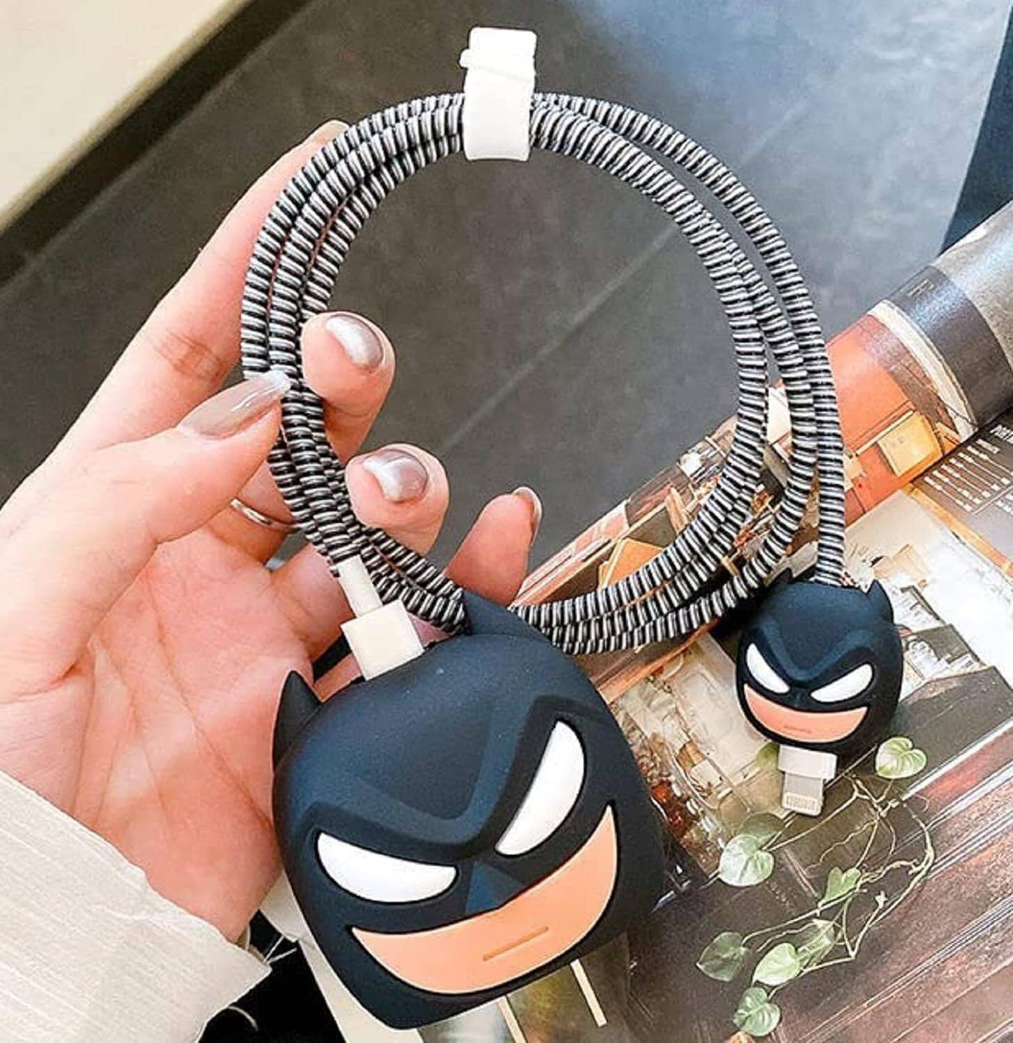 AUDICE Charger Cover for Samsung 25W|25WATT Type C Adapter Full Protection BATMAN Cable Protector