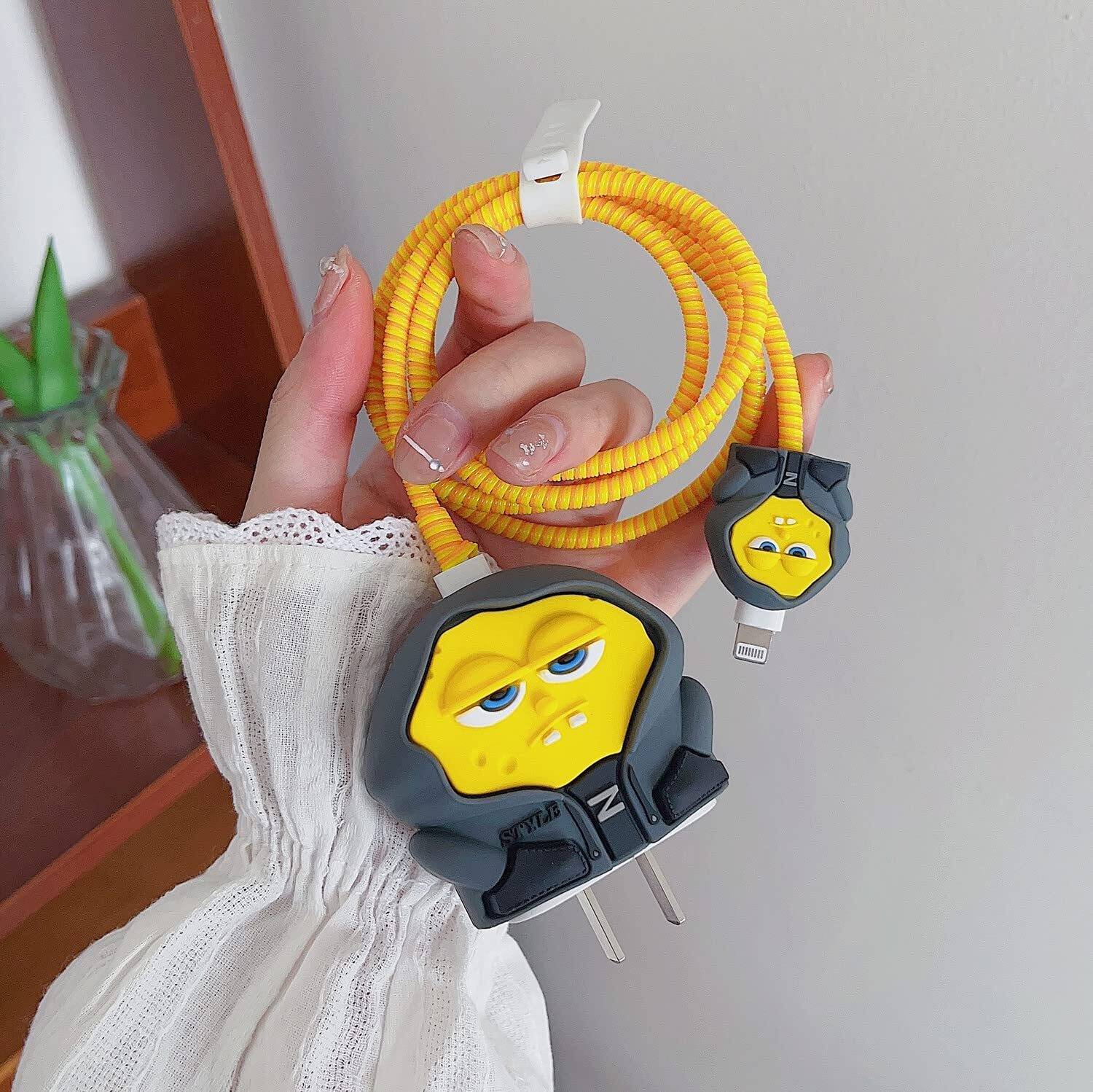 AIFEI Charger Cover for iphone 18W/20W Type C Full Protection yellow man Cable Protector