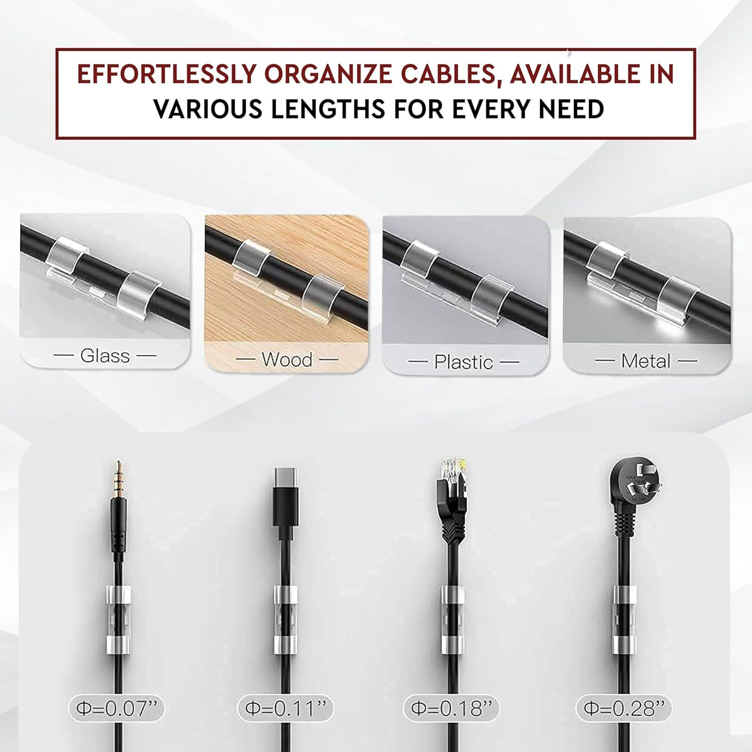 Image of RRP 4 inch,6 inch,8 inch,10 inch,12 inch INCH (Each 100 Pcs) COMBO PACK Nylon Flexible Straps Cable Tie