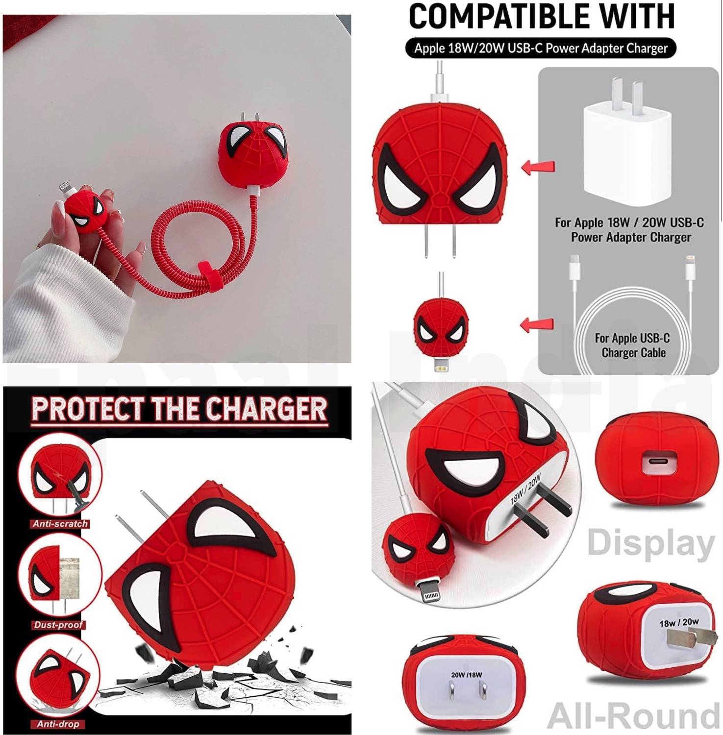 Epaal 4pcs 3D Spider-Man Adapter Case - Image 4