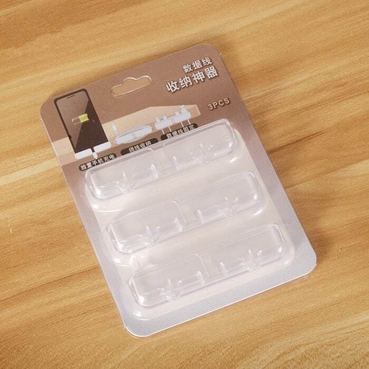 Image of RERAT Multi-Function Desktop Cable Organizer Clips & Phone Stand - 3 Pcs Self-Adhesive Cable Protector