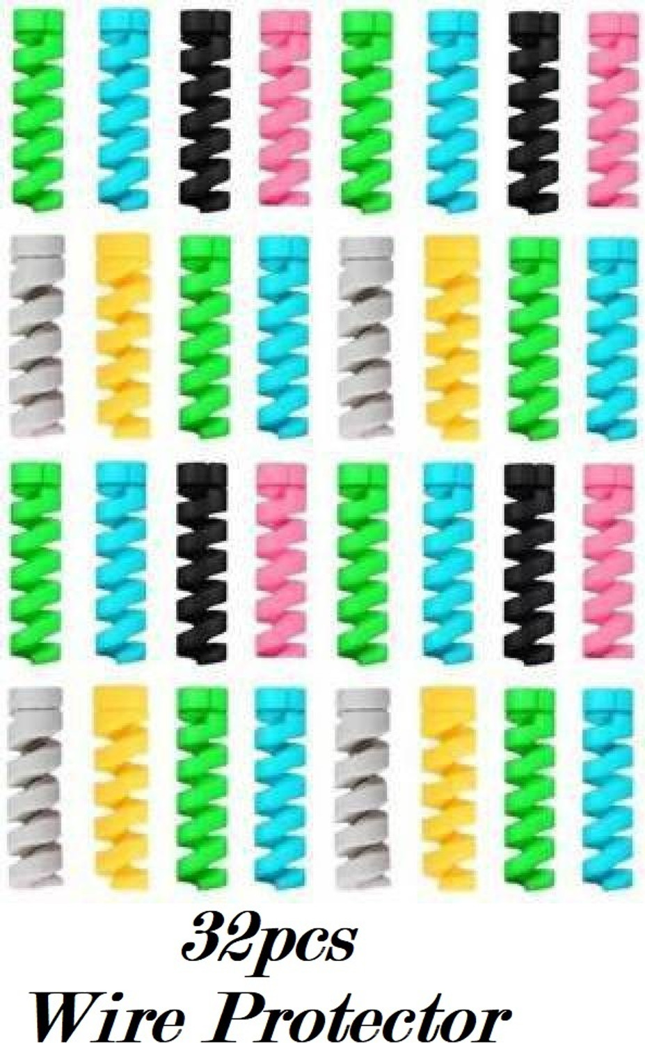 Image of Sansuka 32 Pieces Mobile Charging Cables & Earphones Wire Protector Cable Protector Cable Protector