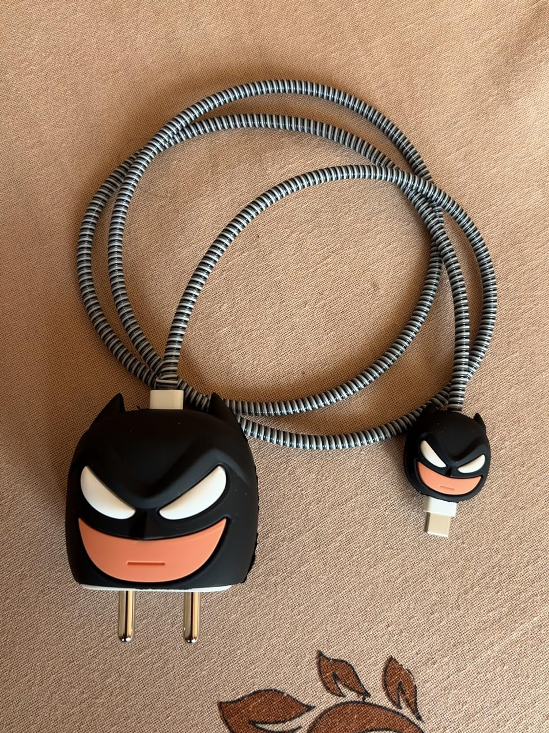 Image of Techno Cartoon Silicone Case for iPhone 18W & 20W Charger Cable Protector | | Bat-Man Cable Protector