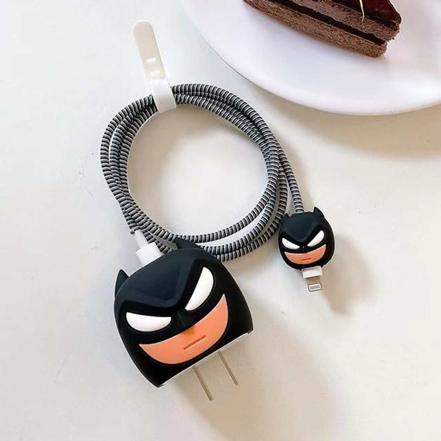 Image of Techno Cartoon Silicone Case for iPhone 18W & 20W Charger Cable Protector | | Bat-Man Cable Protector