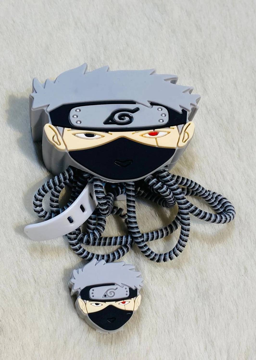AIFEI Charger Cover for iPhone 18W-20W Charger, 3D cartoon grey kakashi Cable Protector