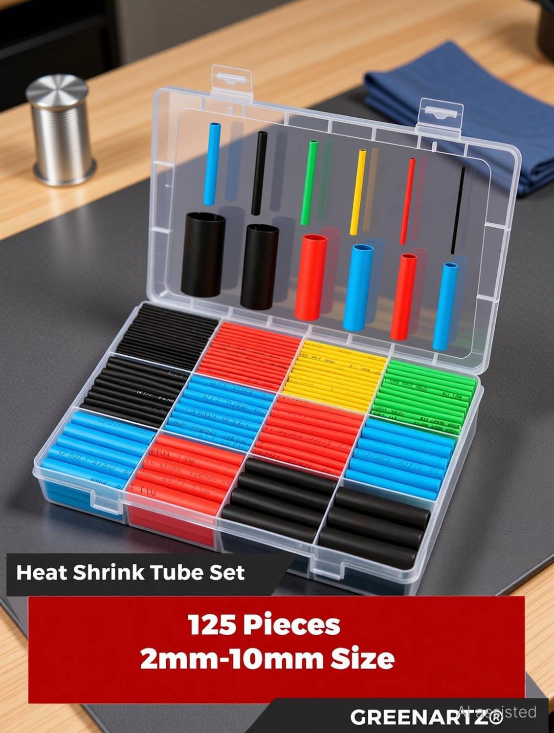 GREENARTZ 125pc Heat Shrink Cable Sleeve 1-10mm 4.5cm - Image 3