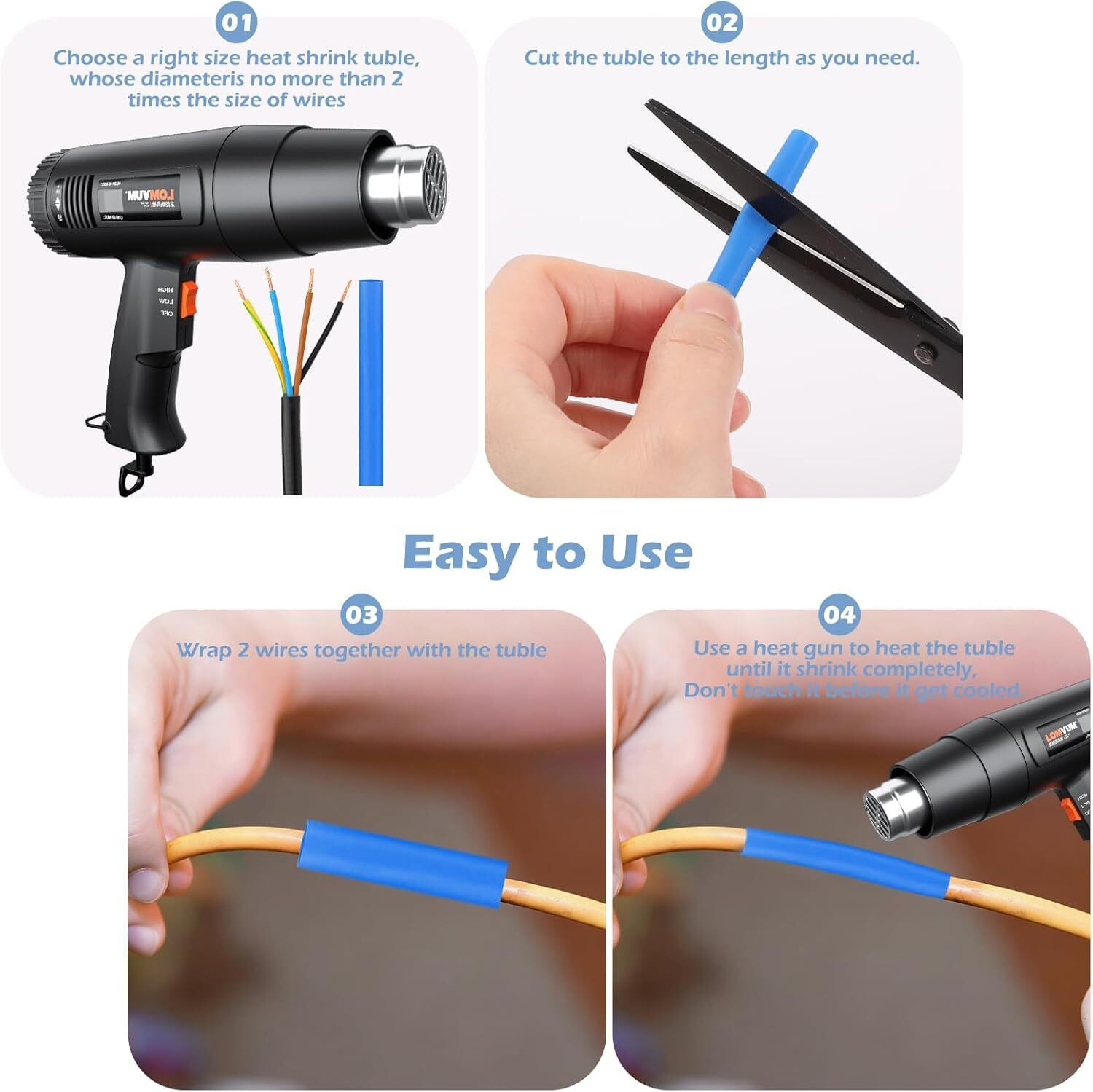 Image of SYVSTORE 560Pieces Heat Shrink Tubing Heat Shrink Cable Sleeve