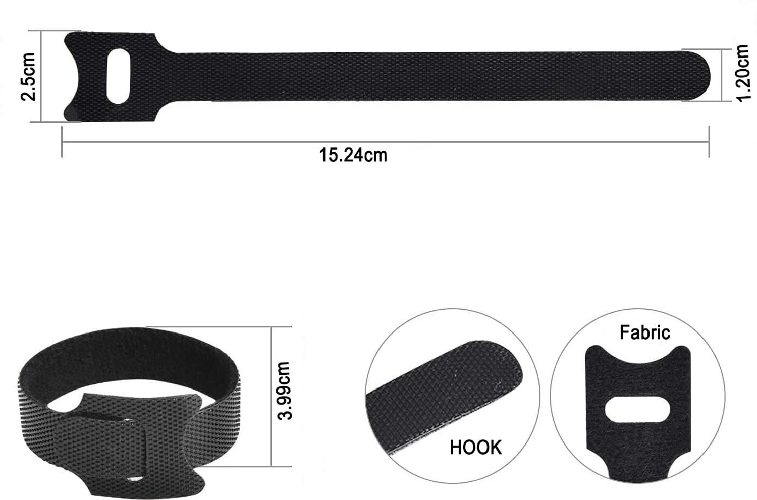 Image of Inovera Cable Organizer Hook & Loop Tape - Wire /Cord Holder Management Strap Nylon Hook & Loop Cable Tie