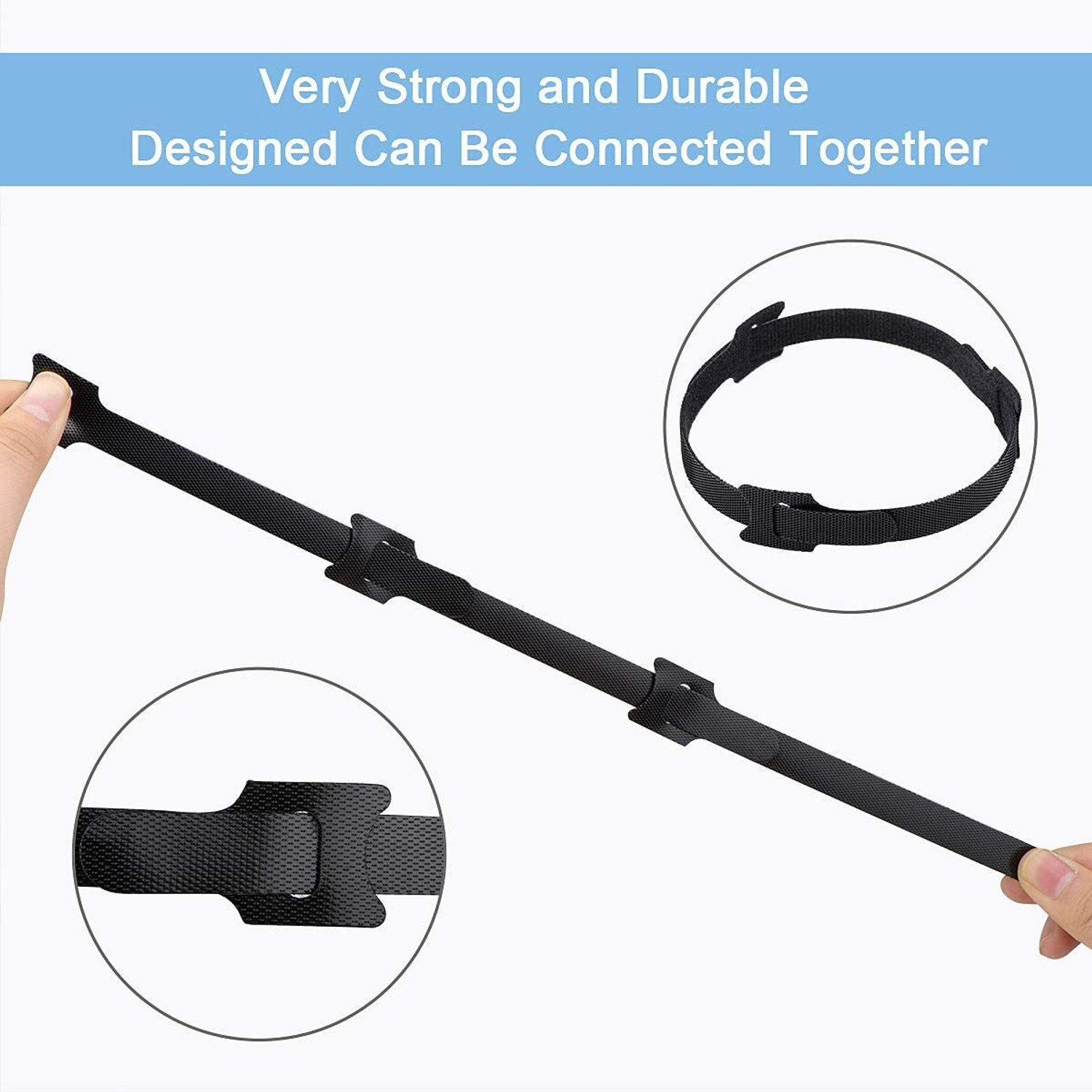 Image of Inovera Cable Organizer Hook & Loop Tape - Wire /Cord Holder Management Strap Nylon Hook & Loop Cable Tie