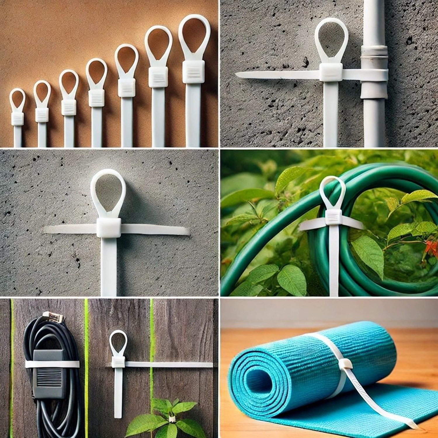 Image of MANDC 300 Pcs, 8 inch+10 inch+12 inch Inch Combo Self Locking Nylon Cable Ties, UV Protected Nylon Flexible Straps Cable Tie