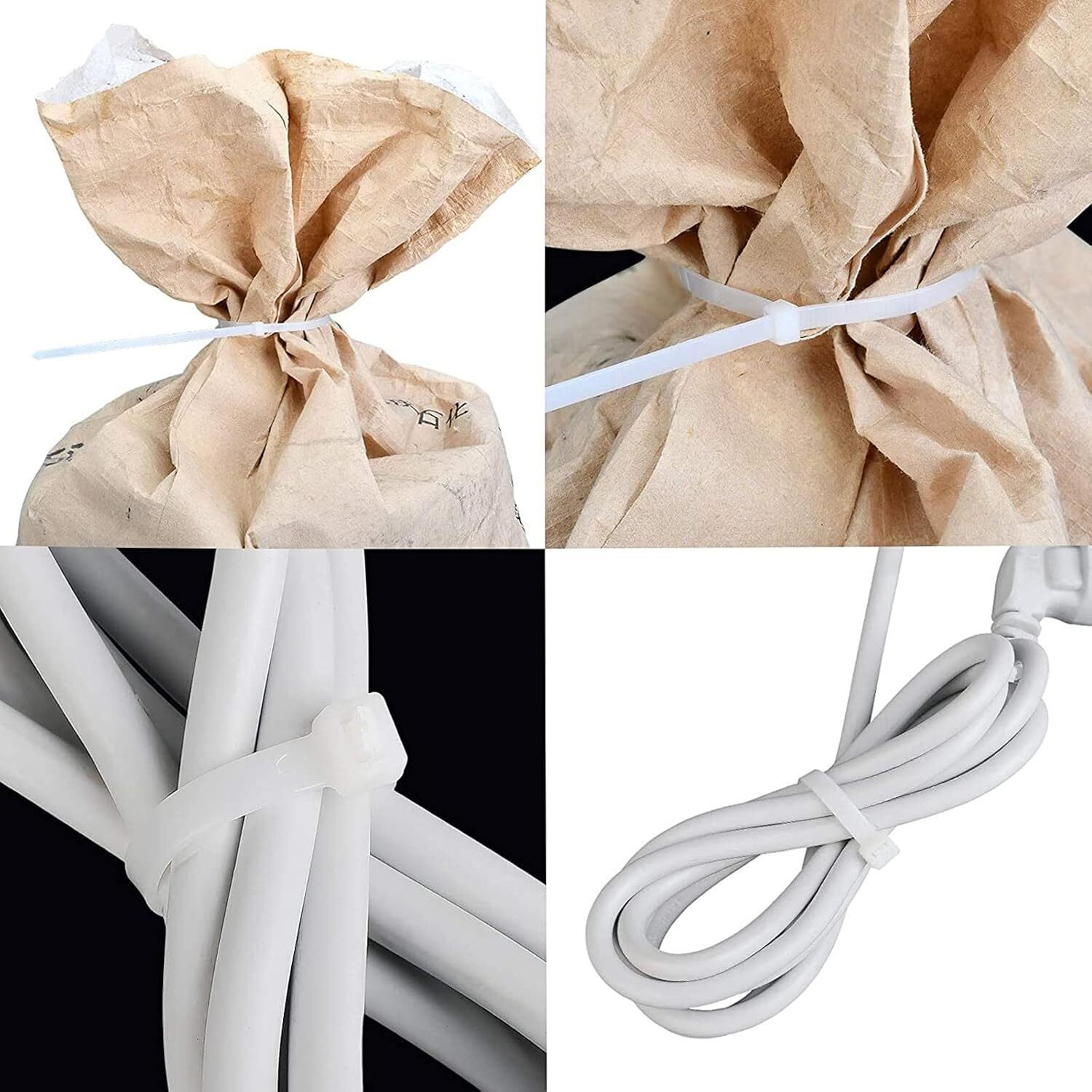 Image of SHIVROH STAR Heavy Duty 400 MM - 16 inch Industrial Self Locking Wire Teeth Grip Zip Wire Tie Nylon Flexible Straps Cable Tie