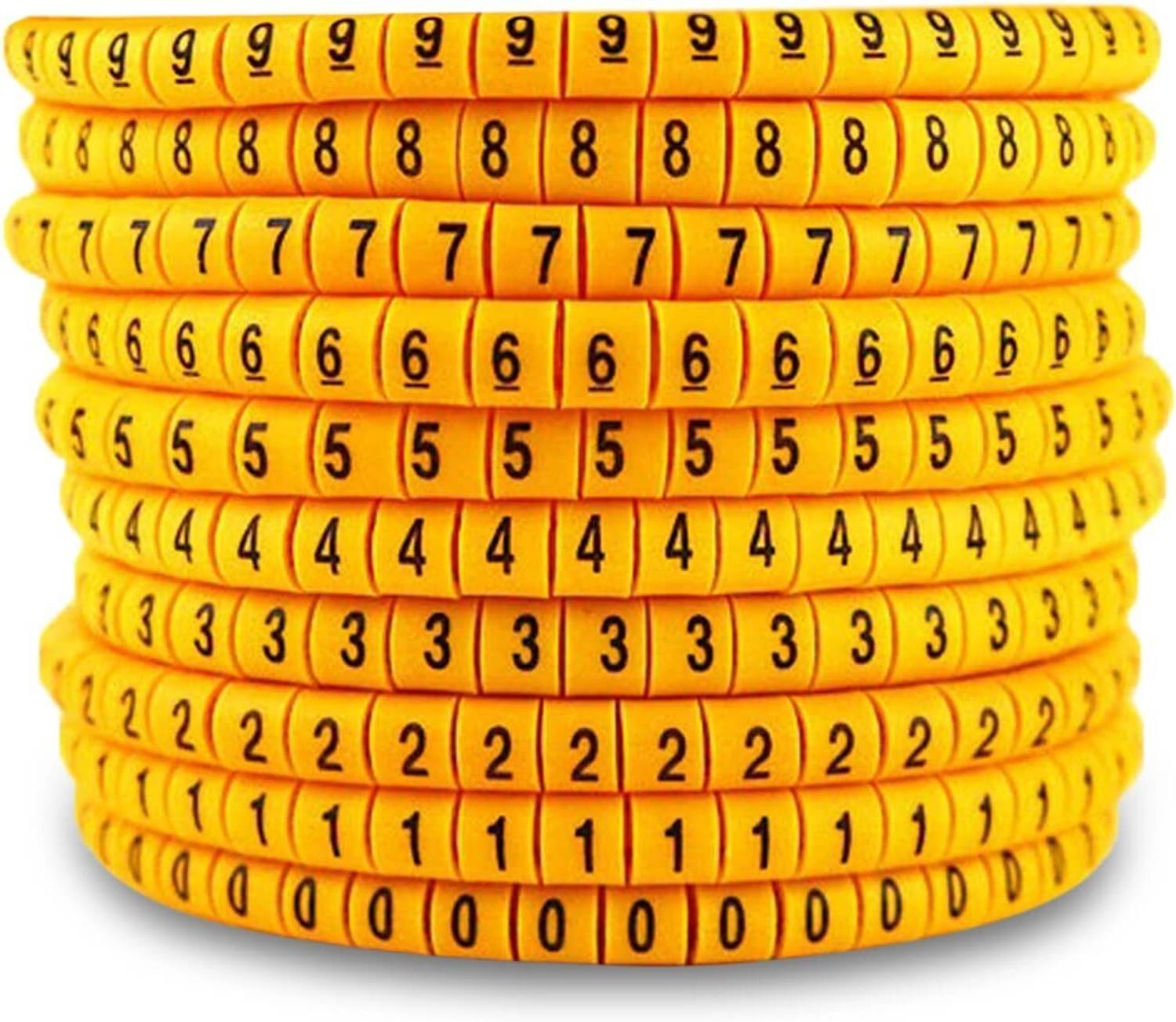 TAAPSEE 0 to 9 Numbers Flexible PVC Cable Marker Labels Tags Tube