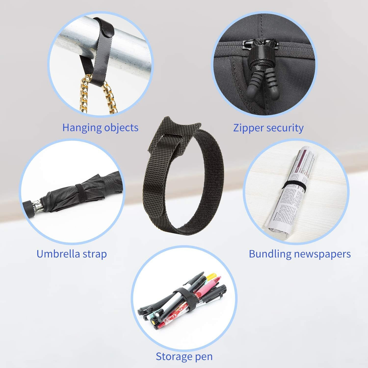 Image of Inovera Cable Organizer Hook & Loop Tape - Wire /Cord Holder Management Strap Nylon Hook & Loop Cable Tie