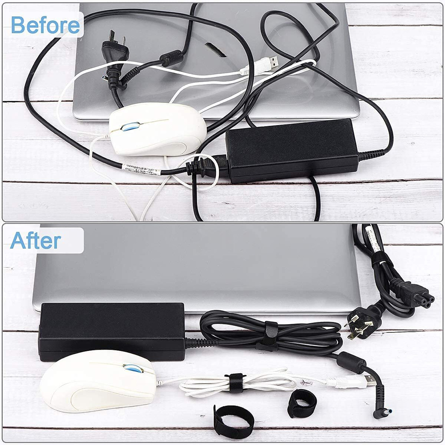 Image of Inovera Cable Organizer Hook & Loop Tape - Wire /Cord Holder Management Strap Nylon Hook & Loop Cable Tie
