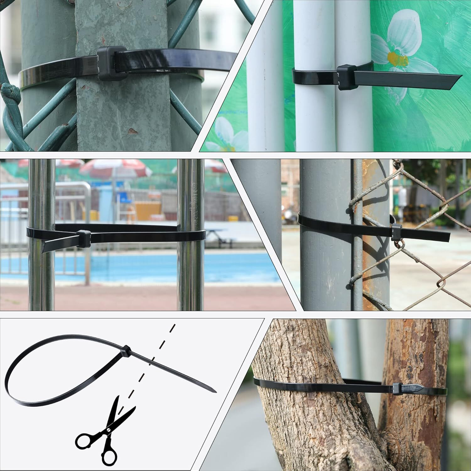Image of SHIVROH STAR Heavy Duty 400 MM - 16 inch Industrial Self Locking Wire Teeth Grip Zip Wire Tie Nylon Flexible Straps Cable Tie