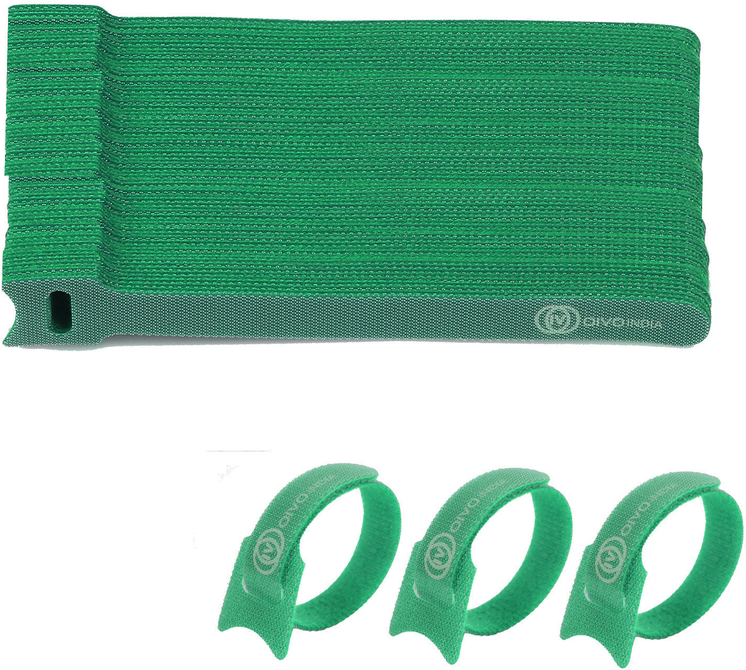 Image of OIVO INDIA 100 Piece Cable Organizer-Wire /Cord Holder Management Strap - Reusable Hook Tape Nylon Hook & Loop Cable Tie