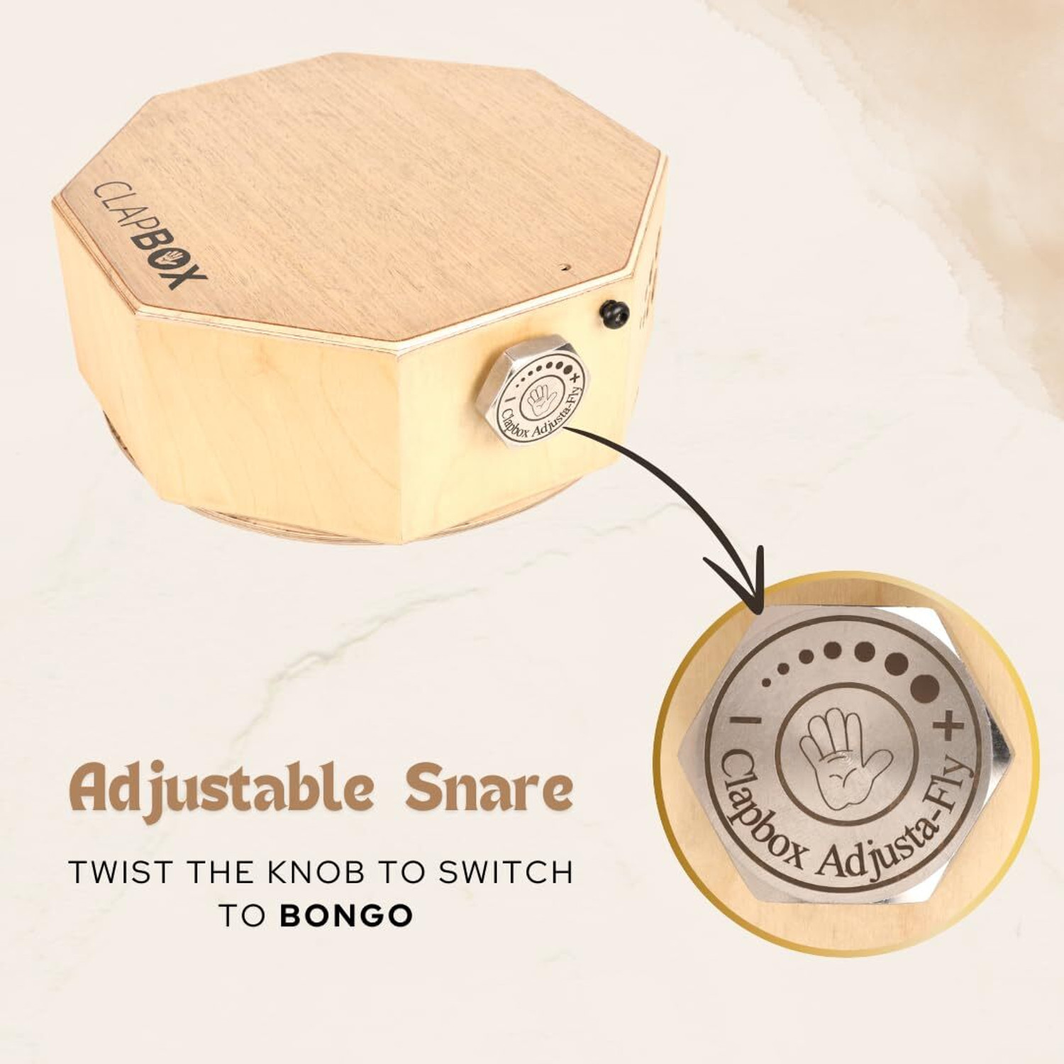 Image of CLAPBOX Cajembe Travel Cajon (4 instruments in 1)-Rubber wood with Carry Bag Cajons