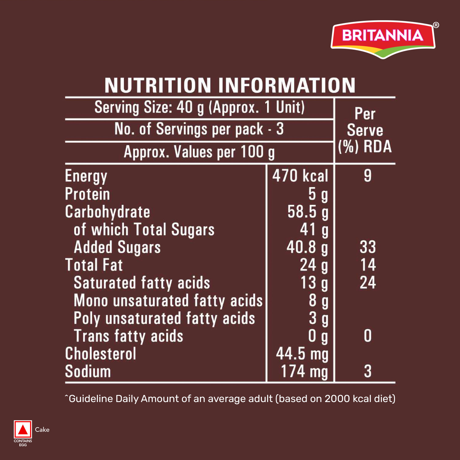 Image of BRITANNIA Brownie Chocolate Cake