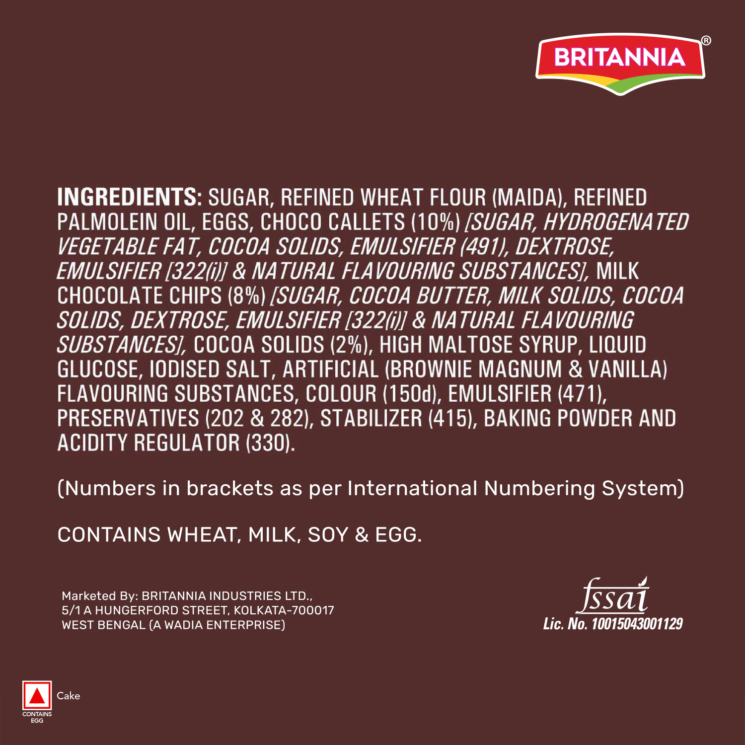 Image of BRITANNIA Brownie Chocolate Cake