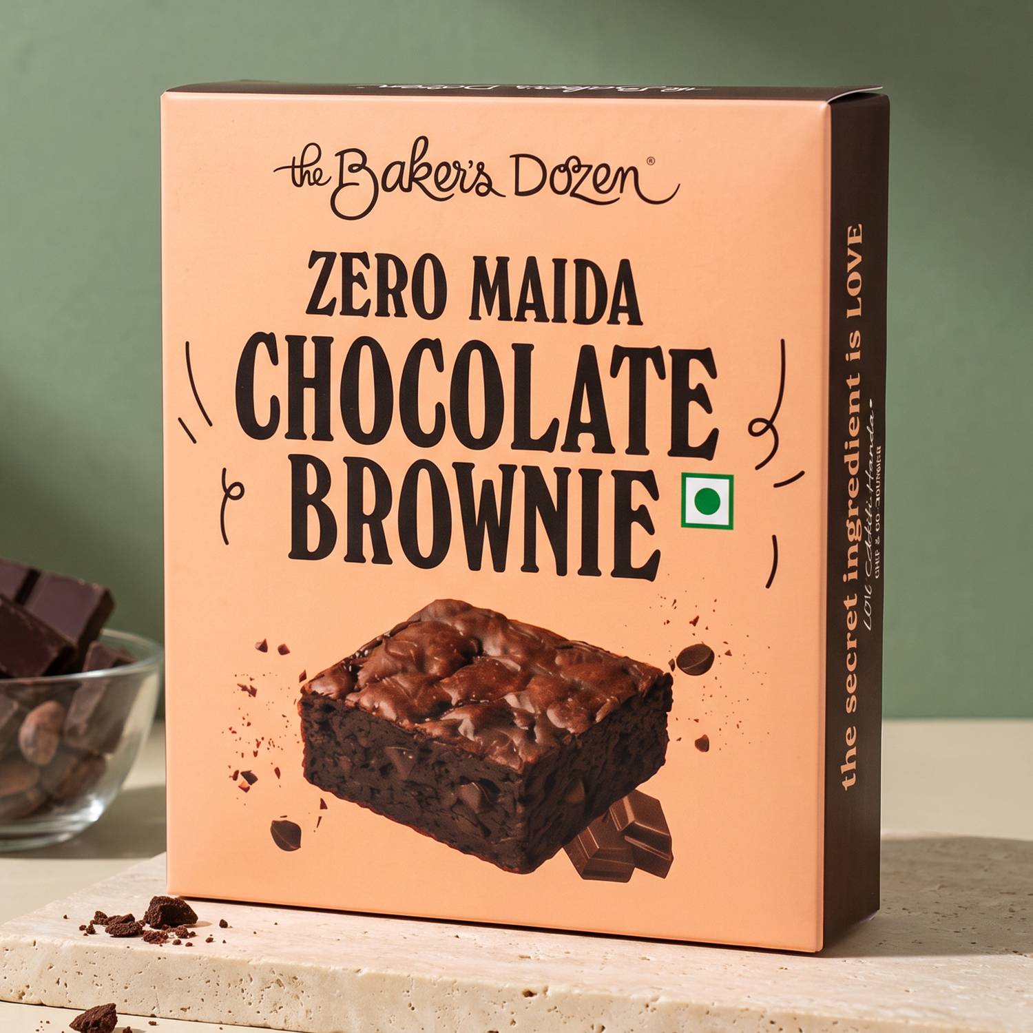 The Baker's Dozen Zero Maida Brownie chocolate Cake