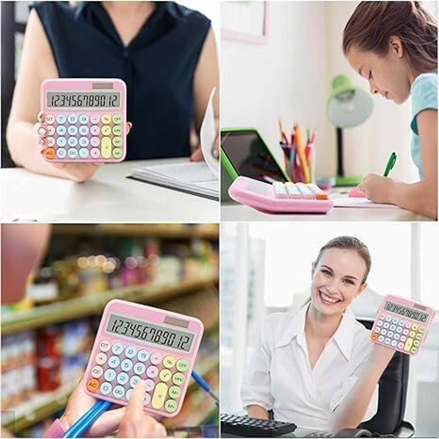 Image of MSNB Creative Colorful Electronic Calculator Colorful Electronic Calculator || Big Round Buttons Basic Calculator