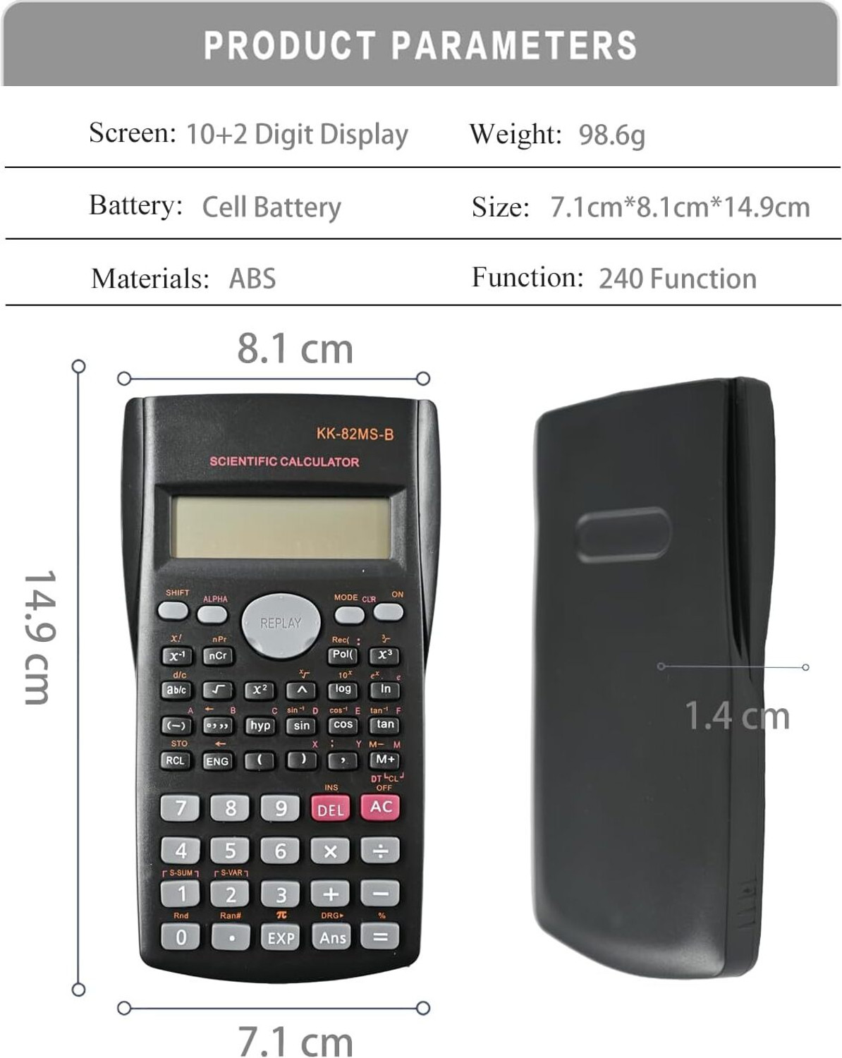 Image of SR Exim Scientific Calculator Scientific & Student Calculator KK-82MS-D (12 Digit) 1 Scientific Calculator
