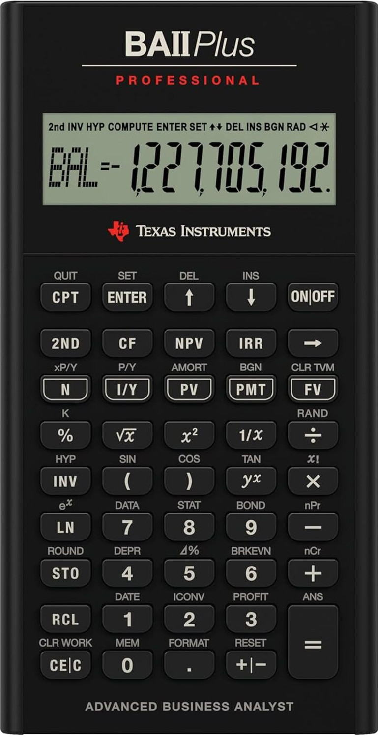 Image of TEXAS INSTRUMENTS BA II Plus Professional BA II Plus Professional Financial Calculator