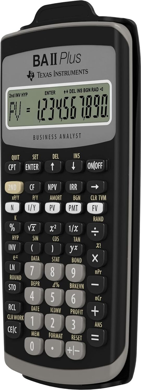Image of TEXAS INSTRUMENTS BA II Plus Financial Calculator for CFA CMA FRM | Business & Finance | Financial Calculator