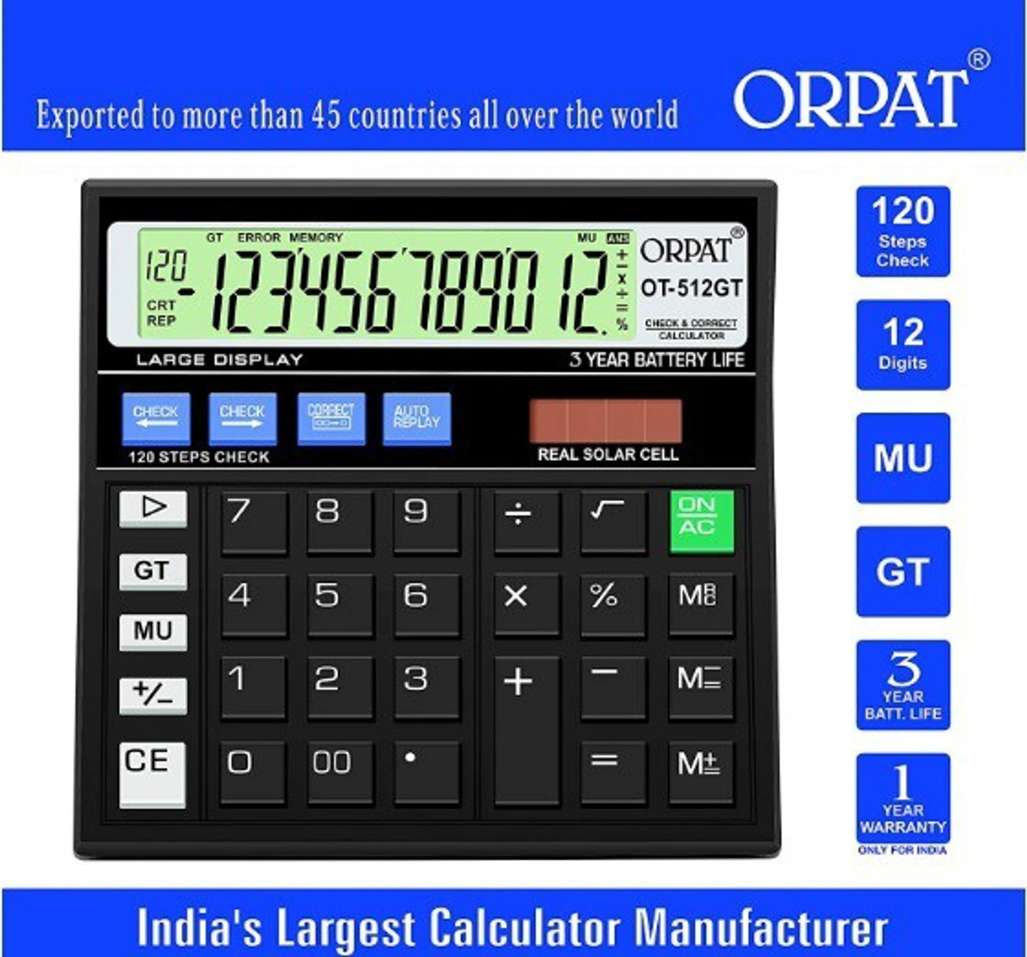 Image of ORPAT OT OT-512 ORPAT Basic Calculator