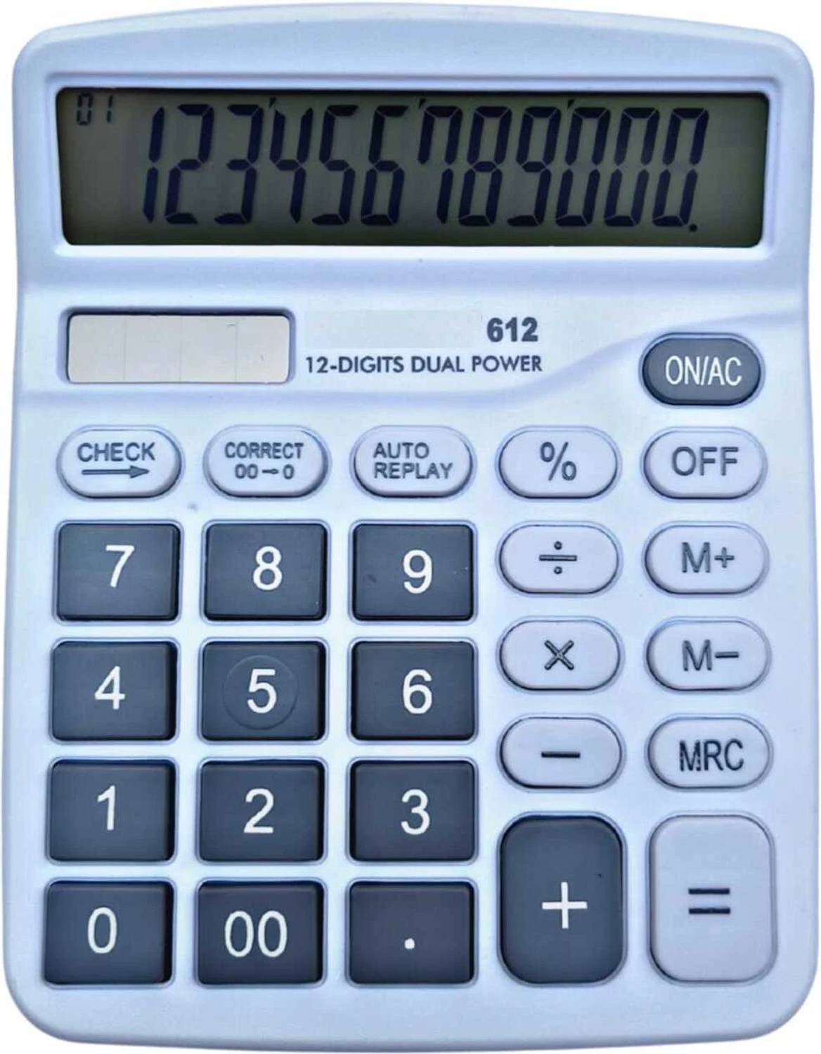 Bassonic CT-612 Grey 112 Steps Check and Correct Desktop Basic Calculator