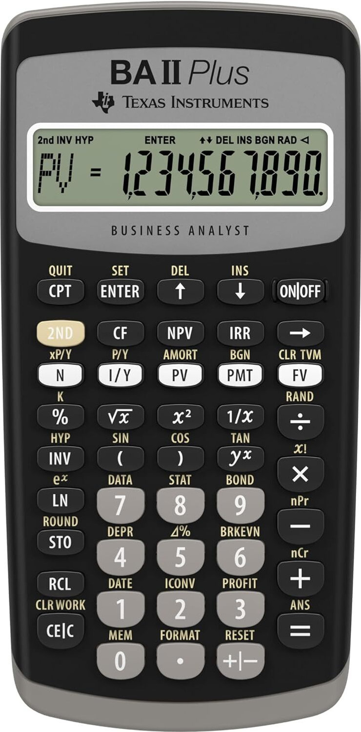 Image of TEXAS INSTRUMENTS BA II Plus Financial Calculator for CFA CMA FRM | Business & Finance | Financial Calculator