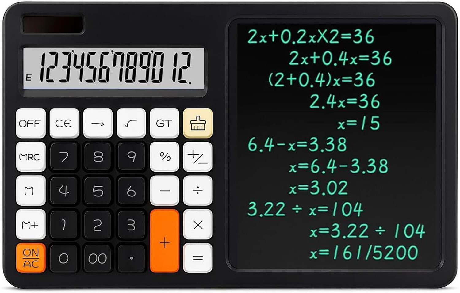 Image of Mira Agency Desk Calculator with Notepad and Stylus, 12 Digit Display, LCD Writing Tablet Multi-Function for Office, School, Home & Basic Financial, Office Accessories Basic Calculator