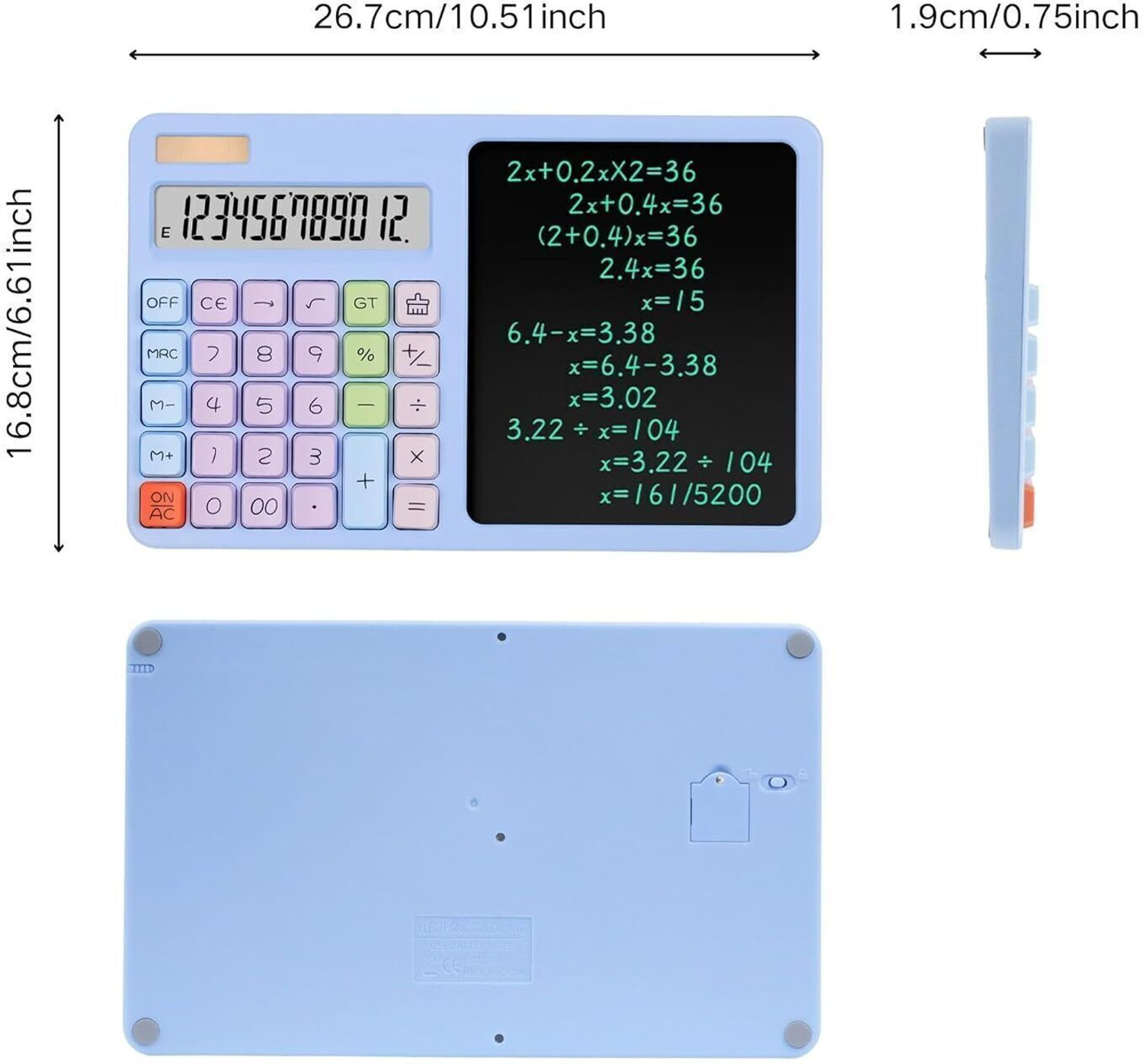 Image of Mira Agency Desk Calculator with Notepad and Stylus, 12 Digit Display, LCD Writing Tablet Multi-Function for Office, School, Home & Basic Financial, Office Accessories Basic Calculator