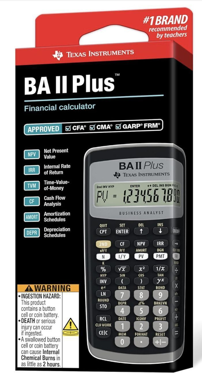 Image of TEXAS INSTRUMENTS BA 2 PLUS Financial Calculator