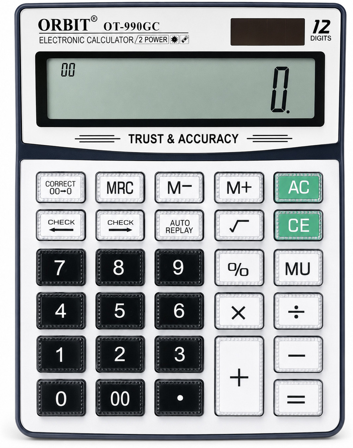 Image of DPrime Essence 990 GC Financial Big Size Large Display Calculator with Glass Button OT990GC Basic Calculator