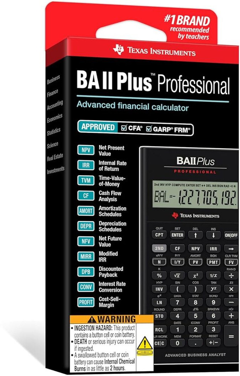 Image of TEXAS INSTRUMENTS BA II Plus Professional BA II Plus Professional Financial Calculator