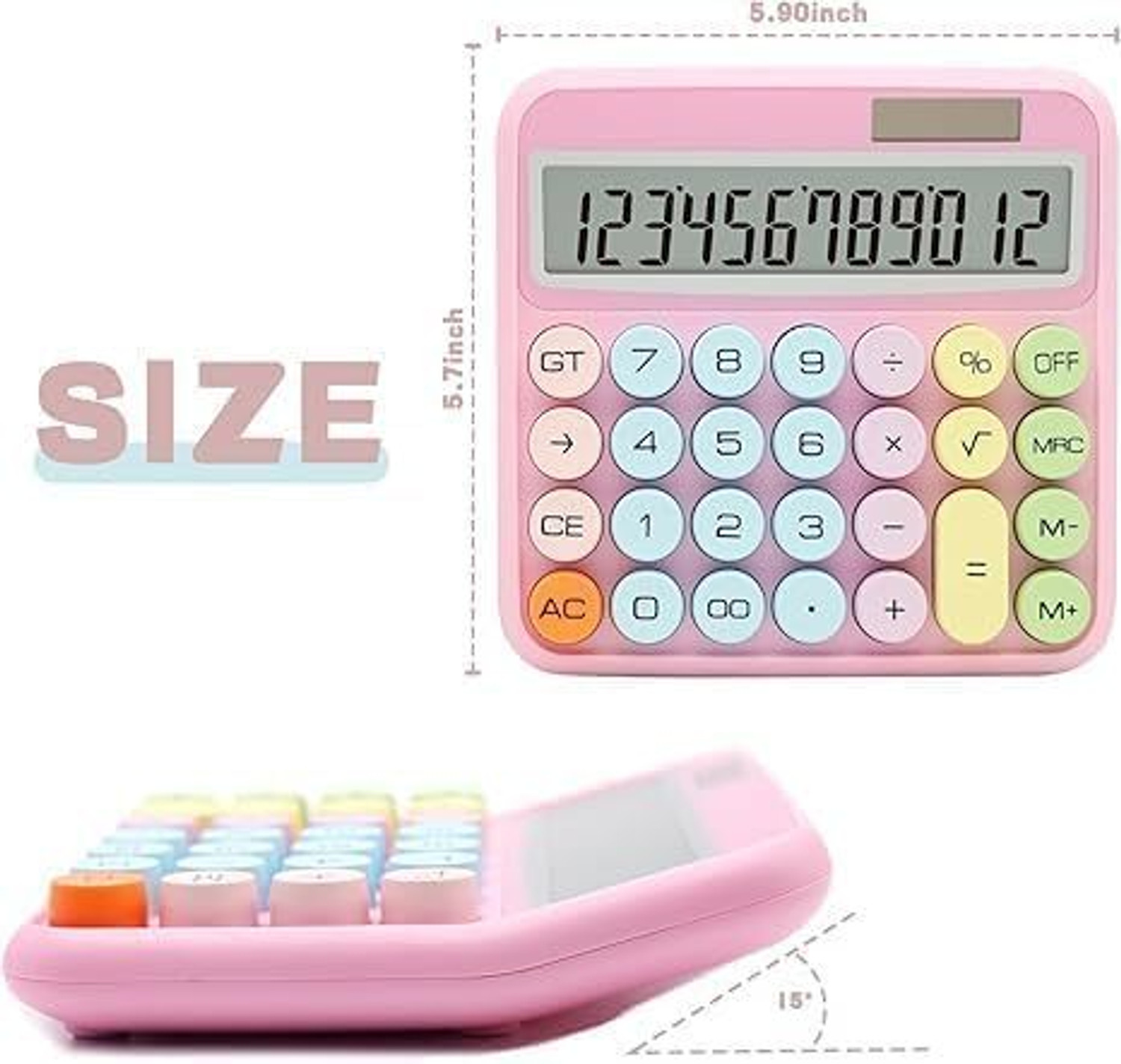 Image of MSNB Creative Colorful Electronic Calculator Colorful Electronic Calculator || Big Round Buttons Basic Calculator
