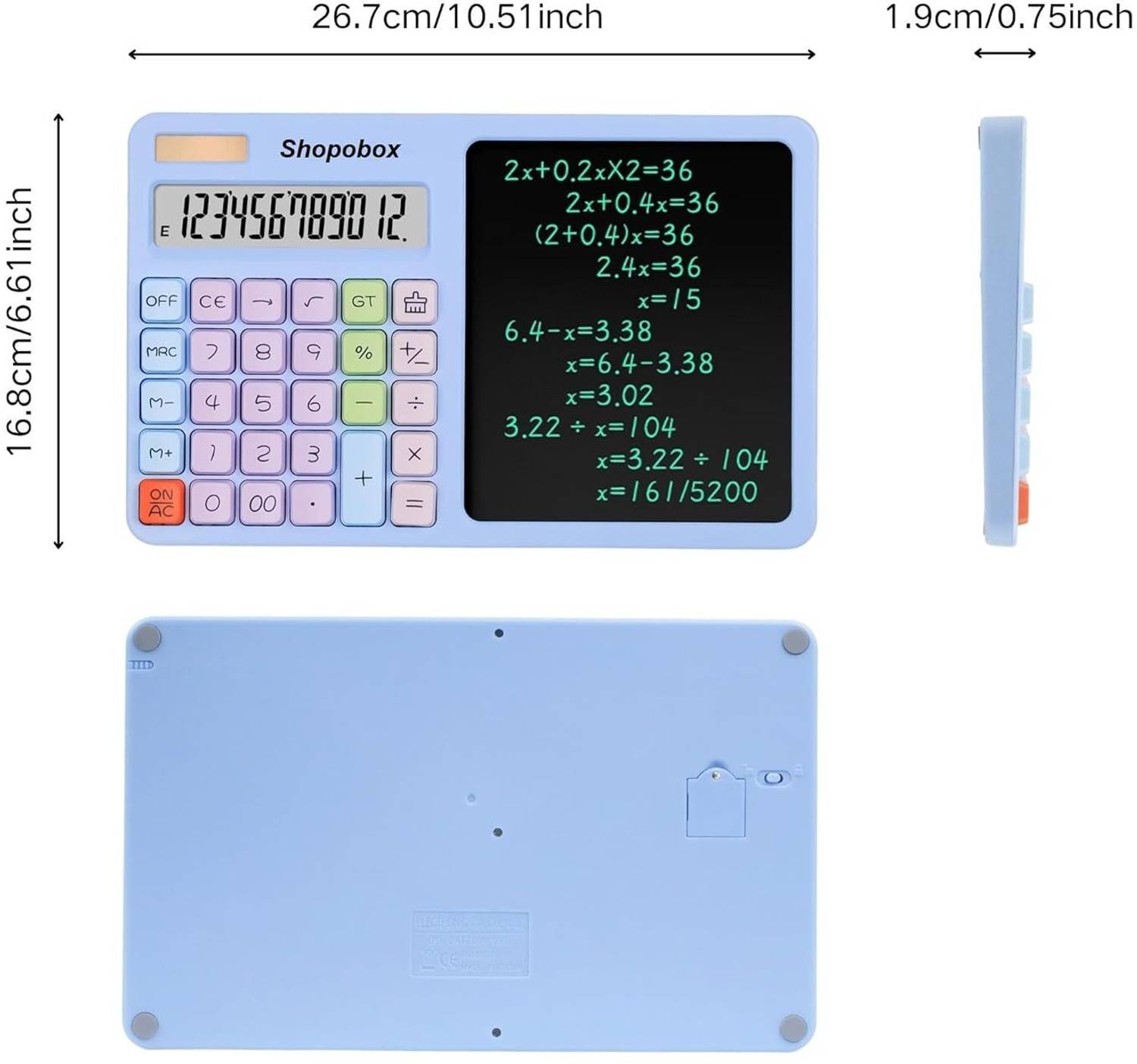 JUBSG 12 Inch LCD Writing Calculator Pad - Image 3