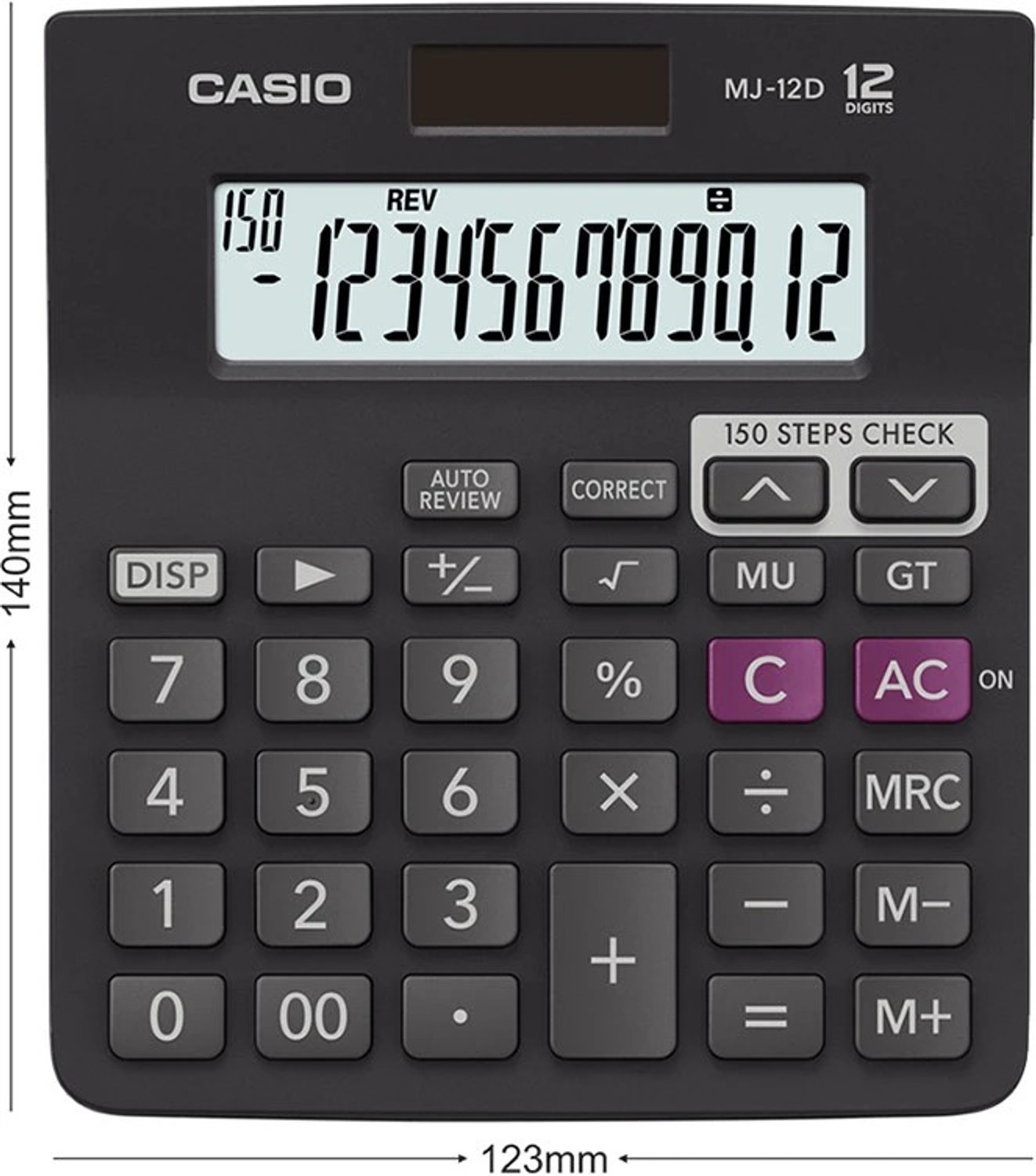 Image of Precious Homeware MJ-12D-BK Basic Calculator