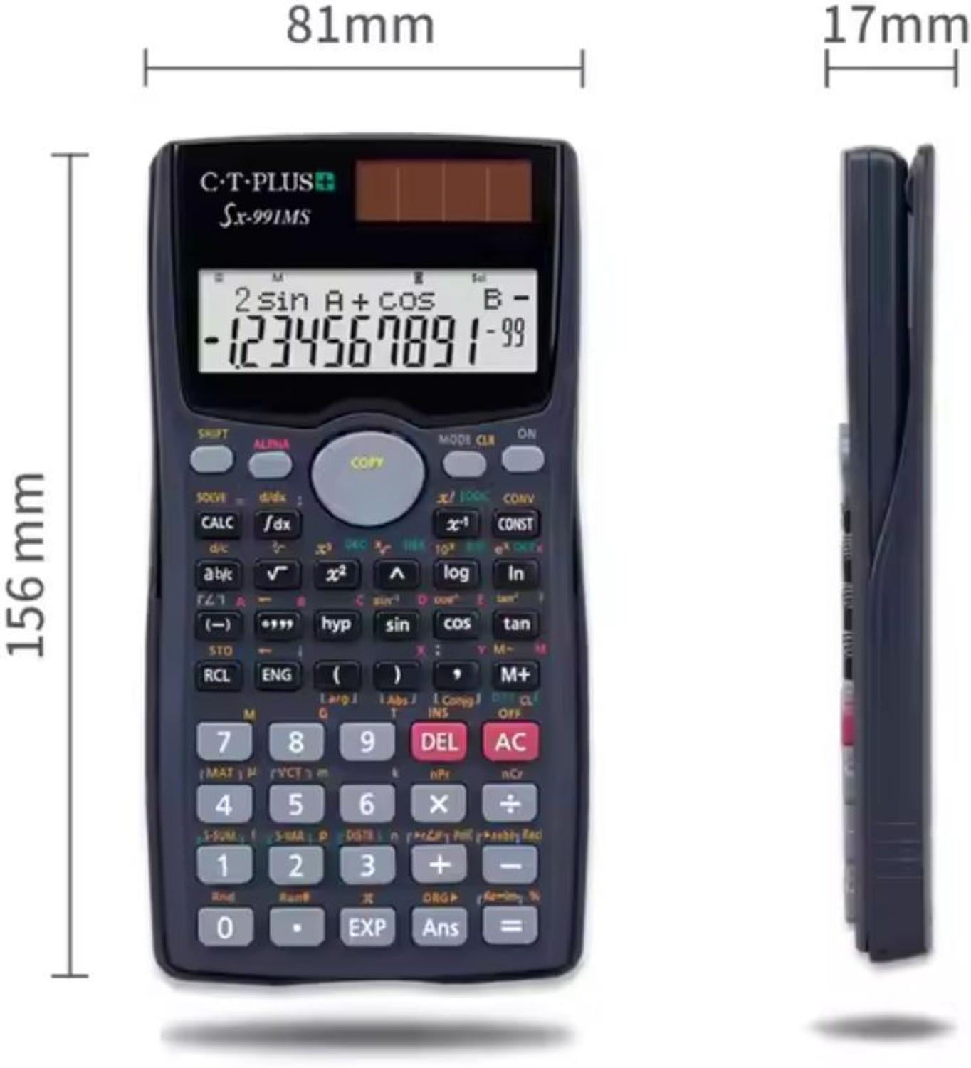 Image of CITIPLUS Sx-991MS SX-991MS Scientific Calculator 2 Line Display,401 Functions,Battery|Solar Scientific Calculator