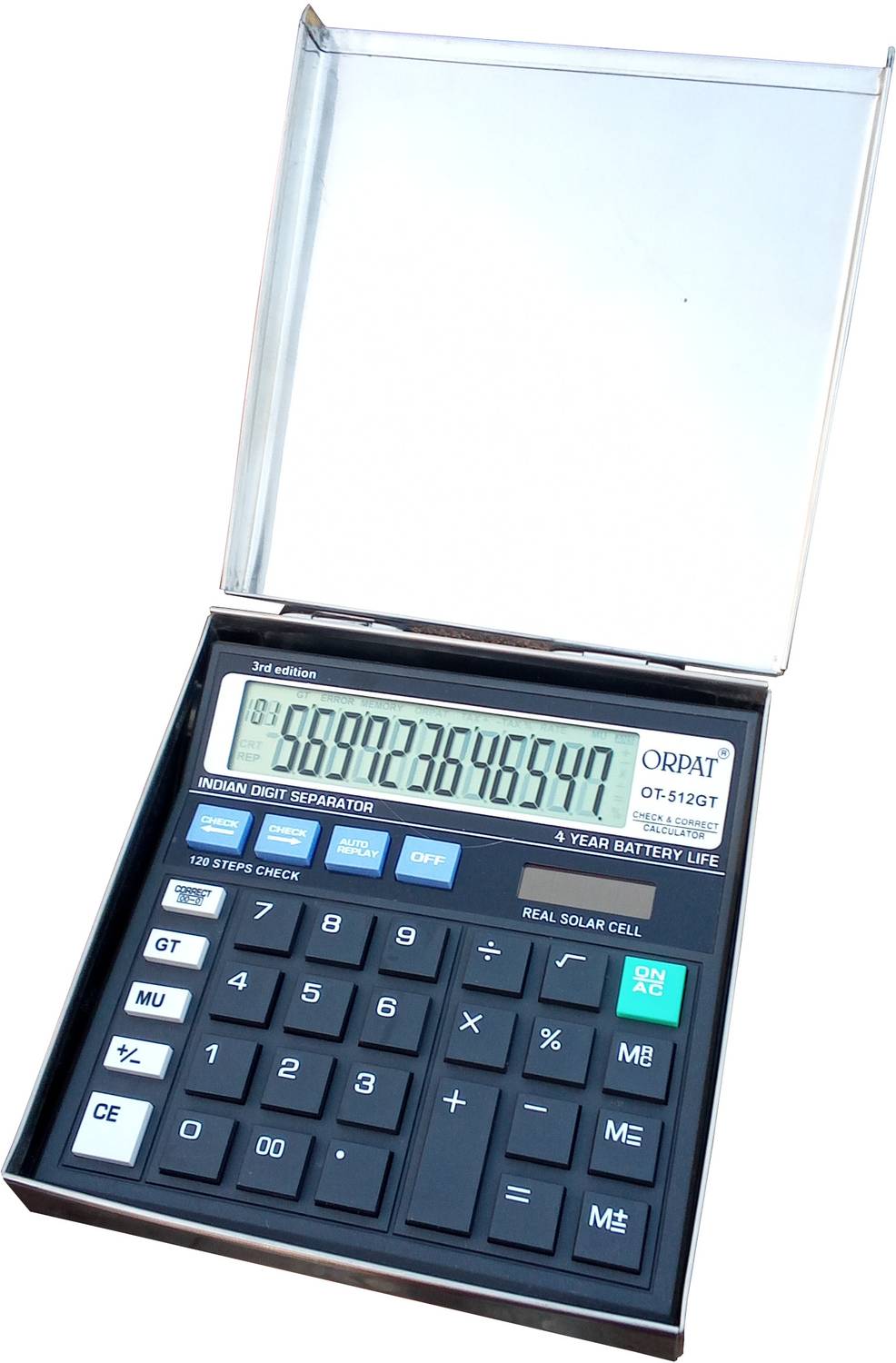 ALSALAH Stainless steel box for calculator Stainless steel safety box for basic calculator Basic Calculator