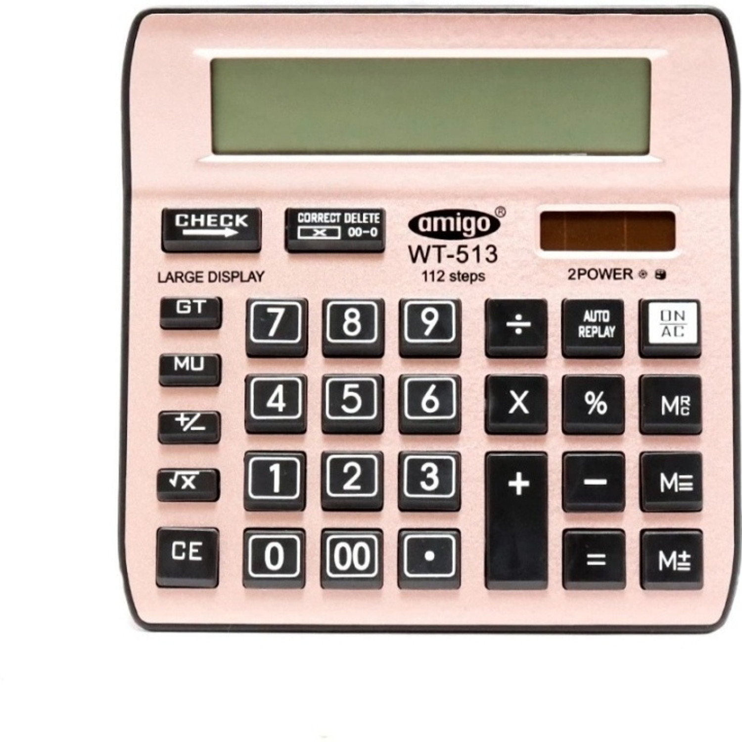 Image of PW PENCILWALA Amigo WT-513 SOFT BUTTON Large LED Display 112 steps Basic Calculator